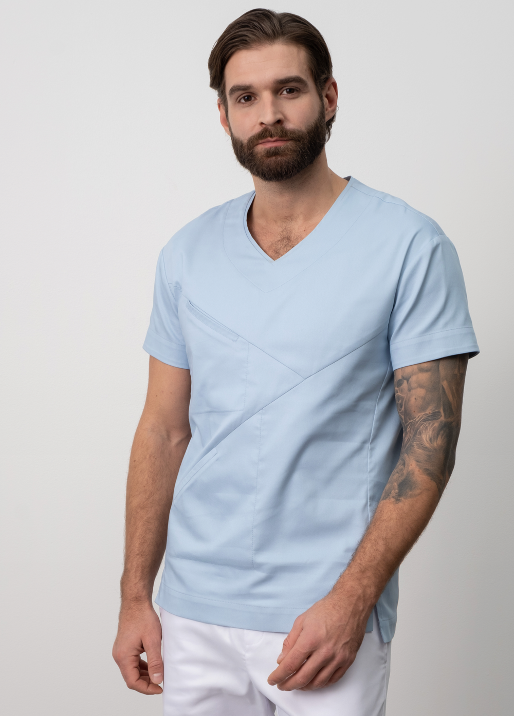 Медицинская туника с косым кроем