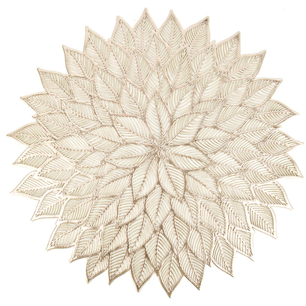 Салфетка сервировочная (плейсмат) "Аjouré" (золото) d=38см. (min4) (упаковочный пакет)