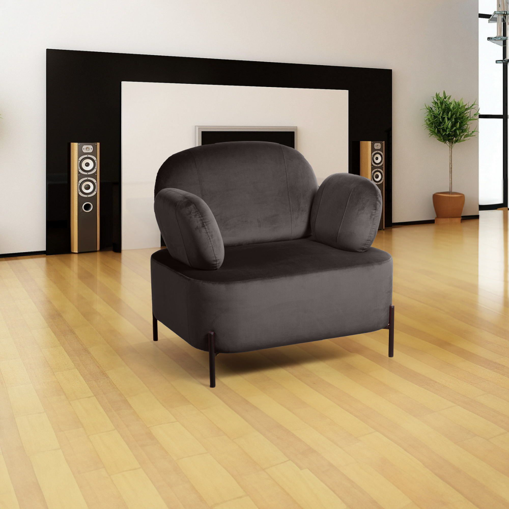 Кресло Dandy, бархат matte 80 серый