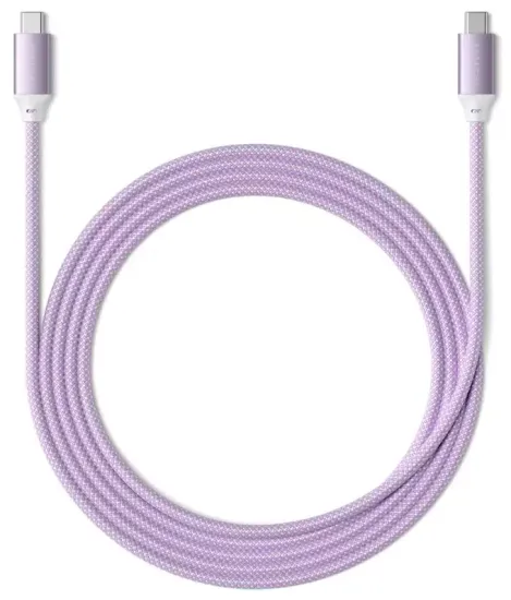 Кабель Satechi Type-C to Type-C 100W Charging Cable. Длина 2 м. Фиолетовый