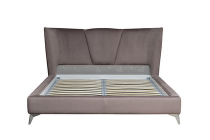 Кровать Сиена(Siena) без мех.велюр коричневый Colt1012-ROSKOR 199x222x116см Garda Decor