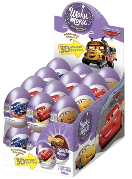 Шоколадное яйцо Disney Тачки Шоки токи