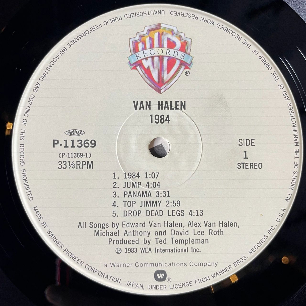 Винтажная виниловая пластинка LP Van Halen 1984 (Japan 1984) (Obi) Top Jimmy