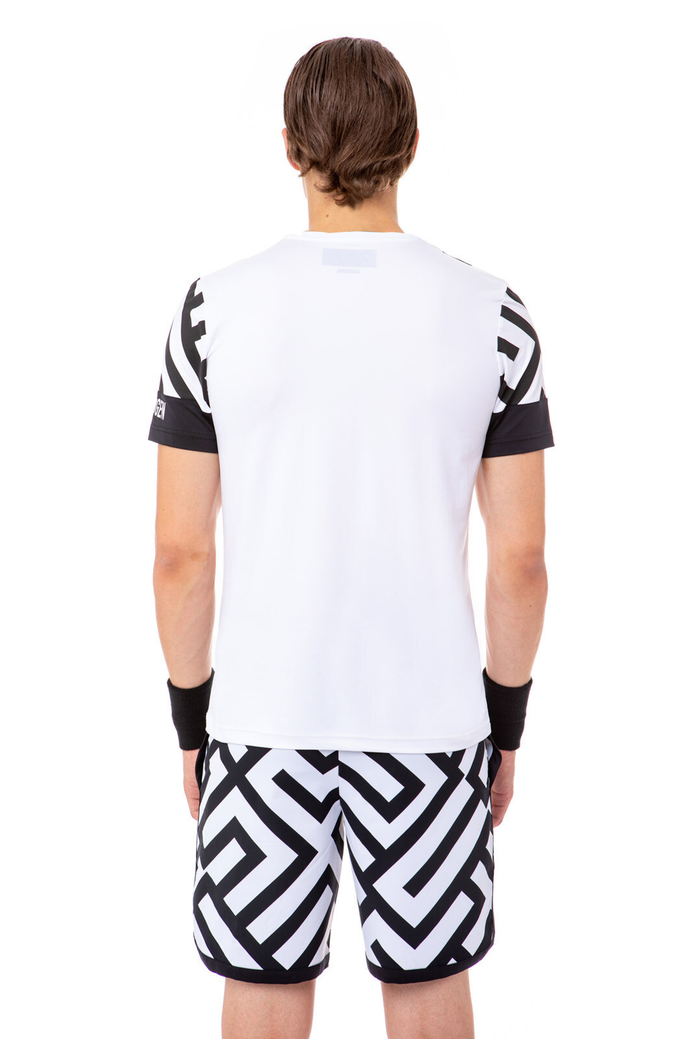 Мужская теннисная футболка Hydrogen Tech Labyrinth Tee - white/black