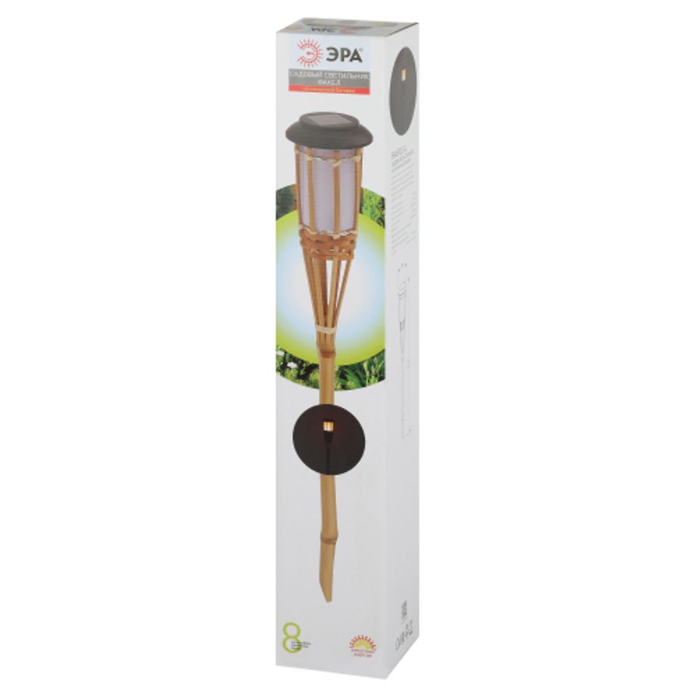 Светильник уличный ЭРА ERASF22-24 на солнечных батареях садовый Факел бамбук 56 см