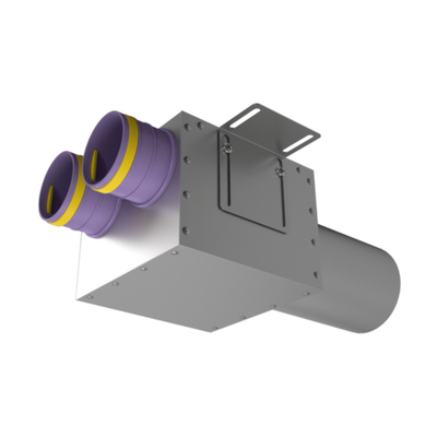 Присоединительная коробка VPD 125/75×2 на 2 выхода, прямая круглая