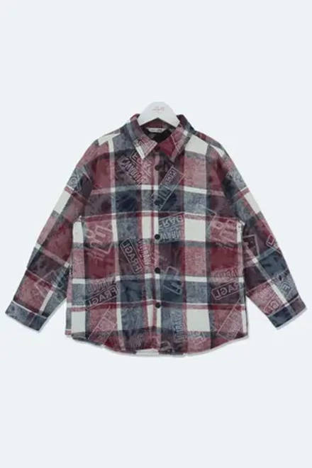 Рубашка на кнопках клетка