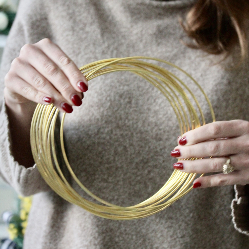 Кольца для макраме 20 см 10 штук, цвет золотистый, неразъемное / кольцо металлическое основа для рукоделия / основа для ловца снов