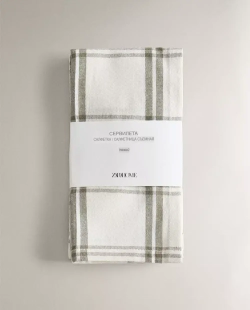 ZARA HOME ХЛОПКОВАЯ САЛФЕТКА (НАБОР ИЗ 2 ШТ.), ЗЕЛЕНЫЙ