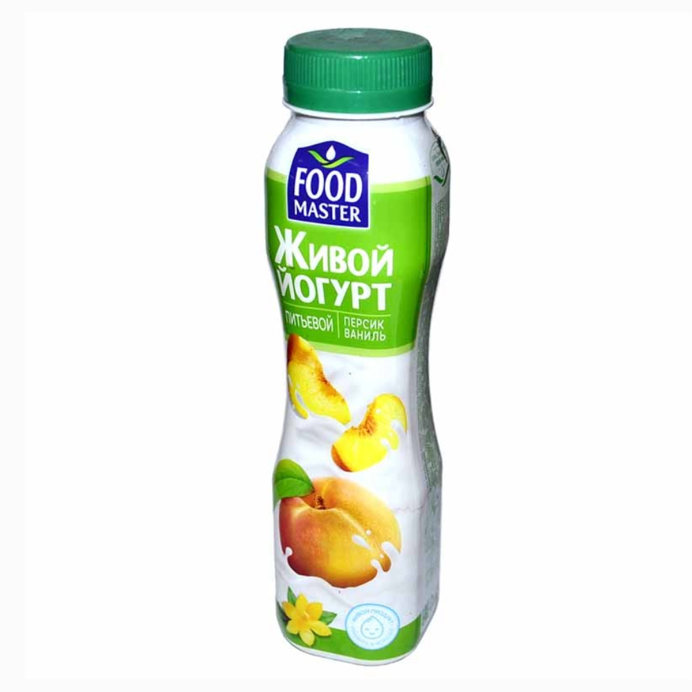 Живой Йогурт Food Master Персик-ваниль 280 гр
