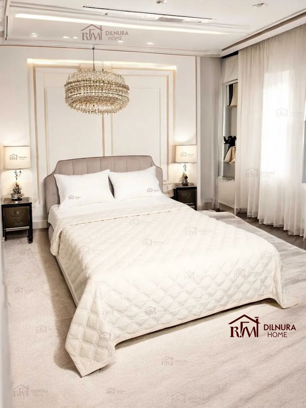 Покрывало 220х240 стеганое для кровати и дивана