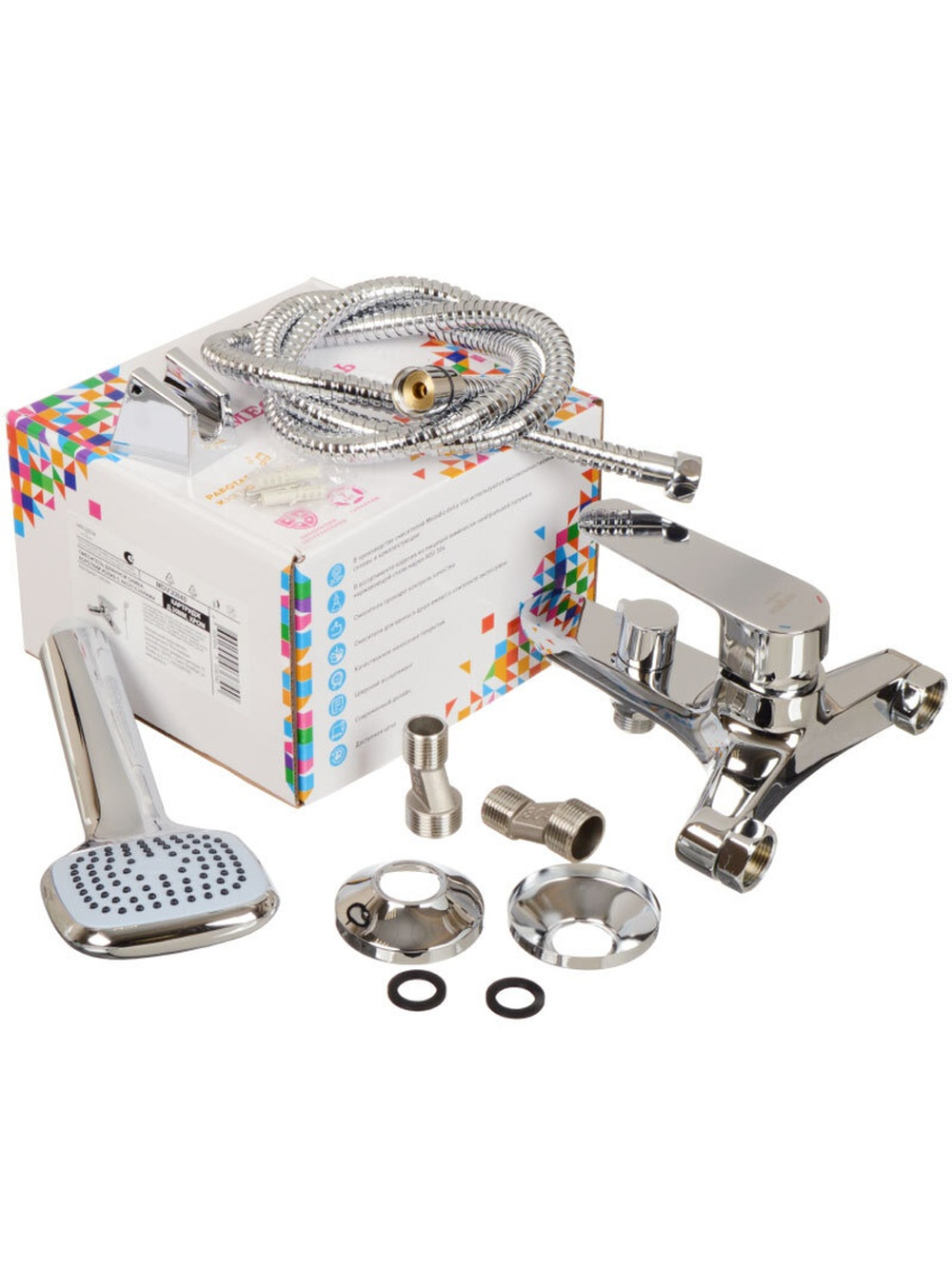 Смеситель ванна MELODIA Samba картридж д.35мм короткий излив c акс. MDV30840