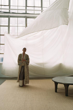 ZARA КОМБИНИРОВАННЫЕ ЖАККАРДОВЫЕ БРЮКИ — ZW COLLECTION, СЕРЫЙ МЕЛАНЖ