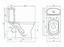 Унитаз-компакт Santek Алькор  с сидением стандарт схема