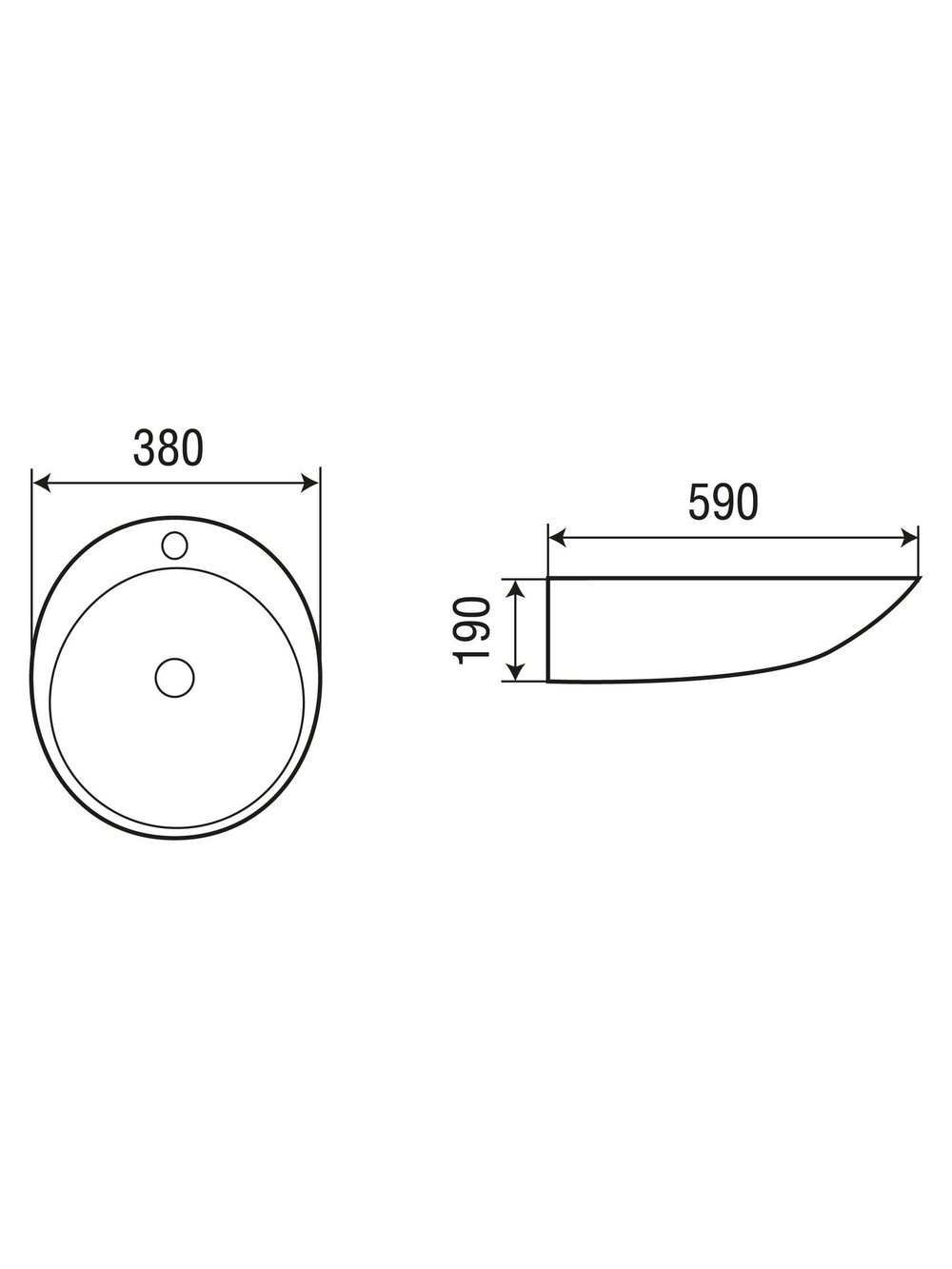 Раковина накладная WeltWasser WW  ELBACH 1037 590х380х190