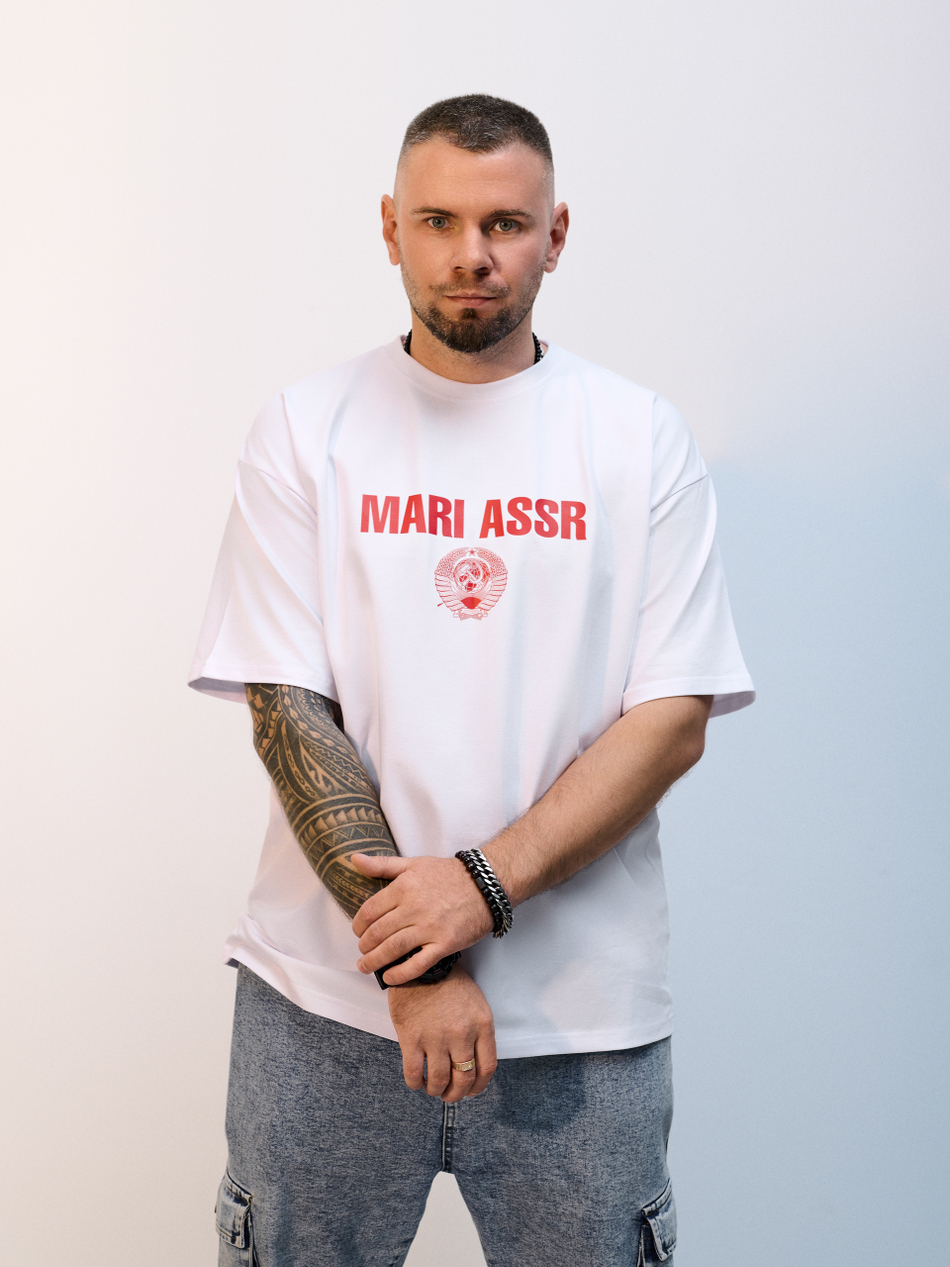 Футболка оверсайз унисекс " MARI ASSR" черный