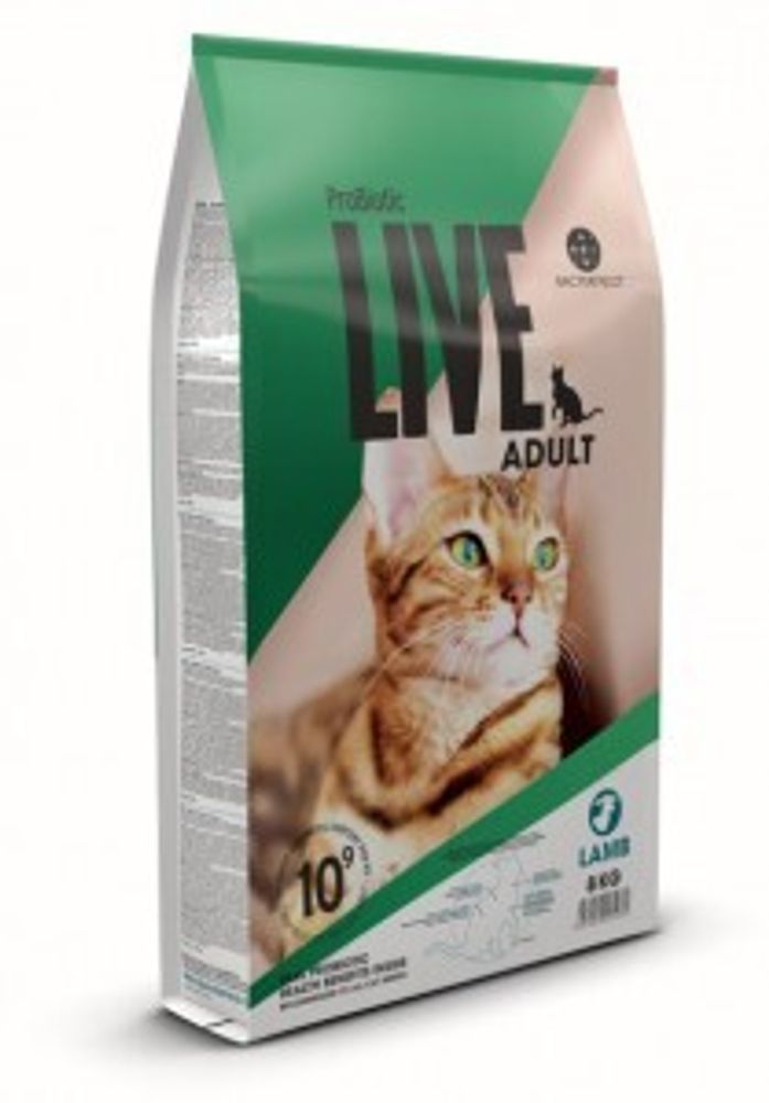 Сухой корм Probiotic Live для кошек ягненок 8 кг