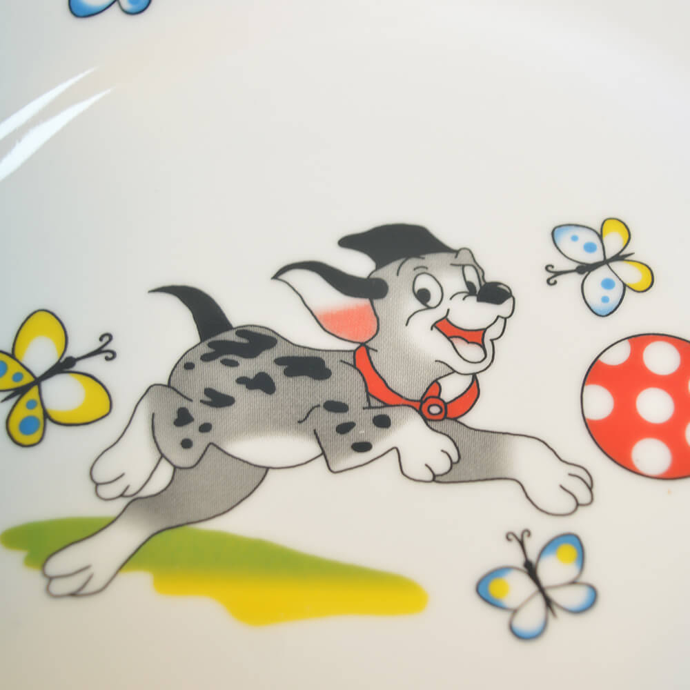 Тарелка 175мм мелкая Озорные щенки Гладкий край (новая)