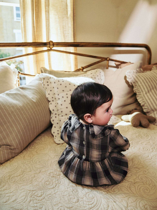 Боди с длинным рукавом и колготки в комплекте для девочек Next Q94-905, Серый, Бежевый