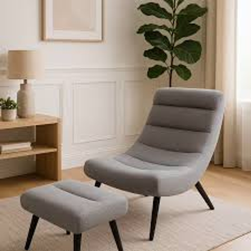 Релакс кресло с банкеткой ткань Барбет 22/поставщик Велеветкс фабрика BONZA