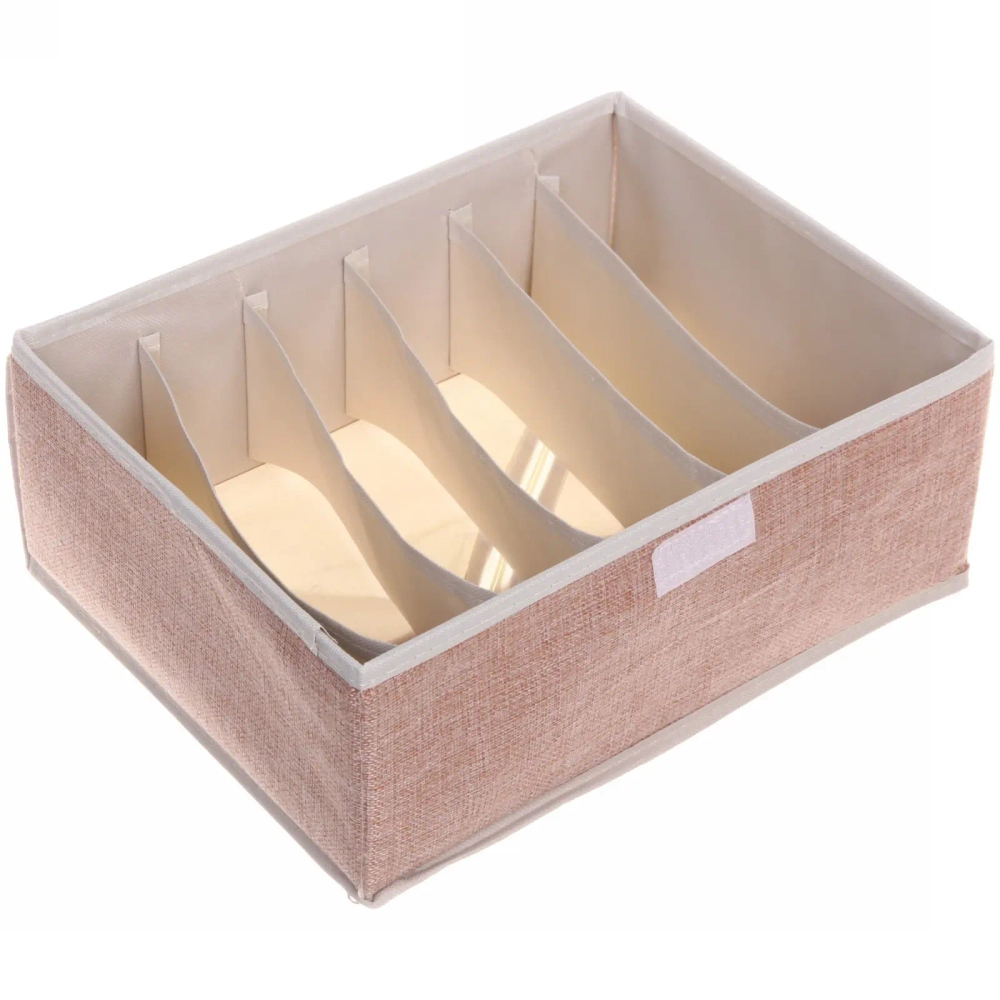 Коробка для хранения вещей 6 ячеек 32*23*12 Уют розовая