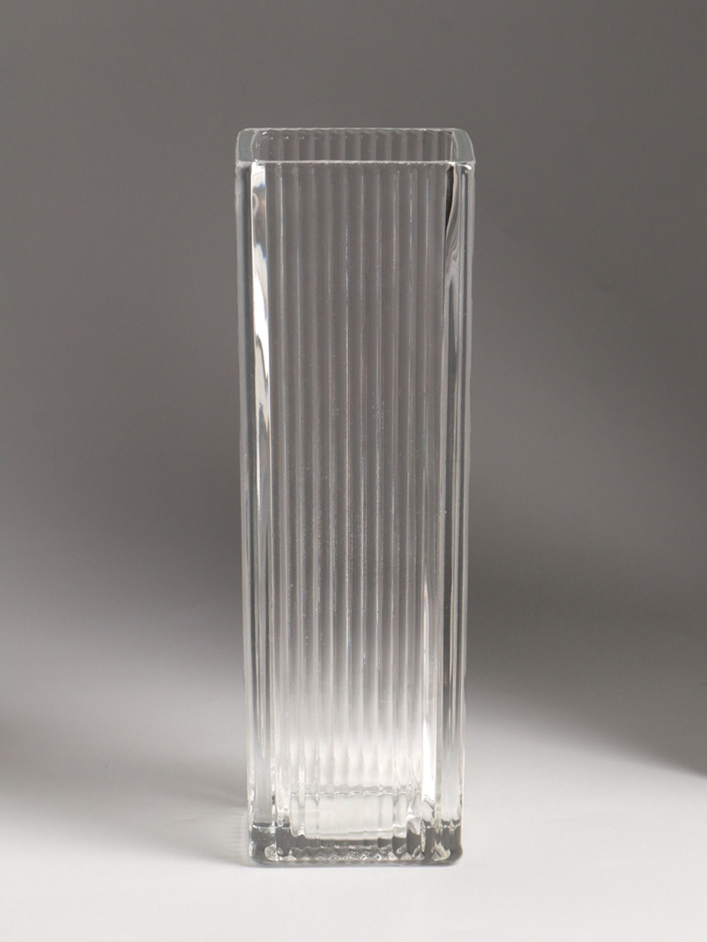 Ваза «Бритт», полосы, 24×8 см, стекло, прозрачная