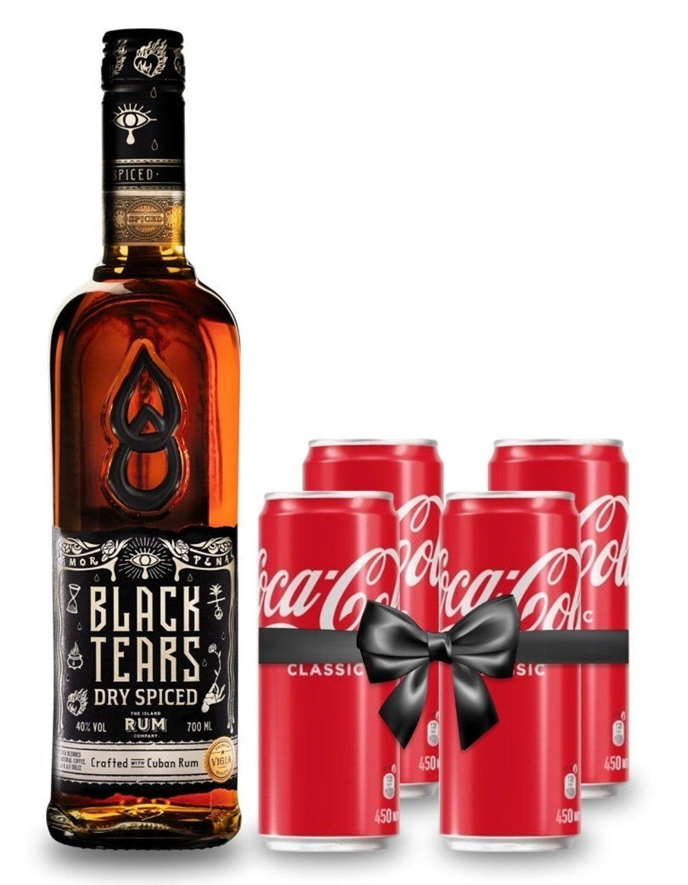 Black Tears Spiced 0,7 л. + 4 Coca Cola 0,45 л.