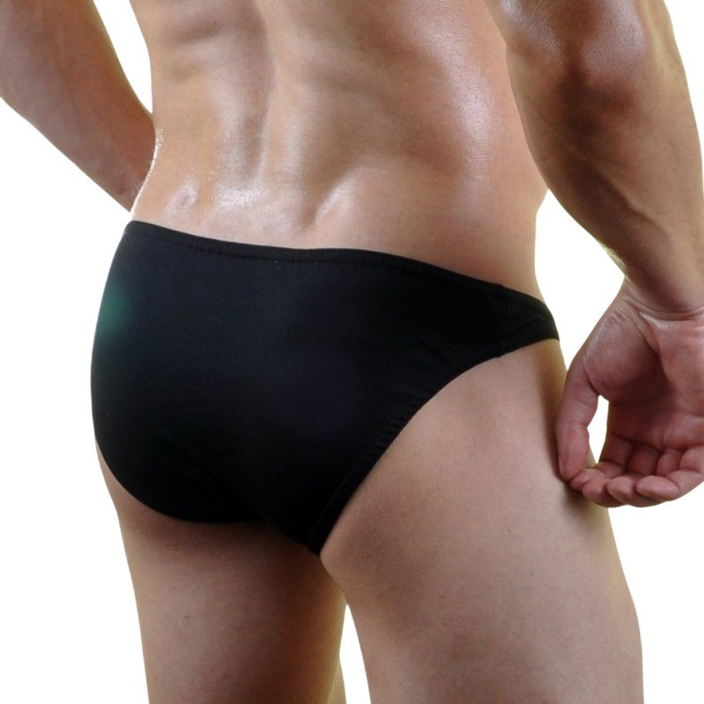 Черные мужские трусы-слипы с заниженной посадкой (Размер: L) (Цвет: черный)