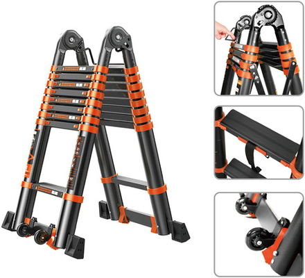 Лестница телескопическая 2-х секц. алюм. 330/660см, 2х8 ступ. 22,8кг BLACK LINE STARTUL (ST9932-066)