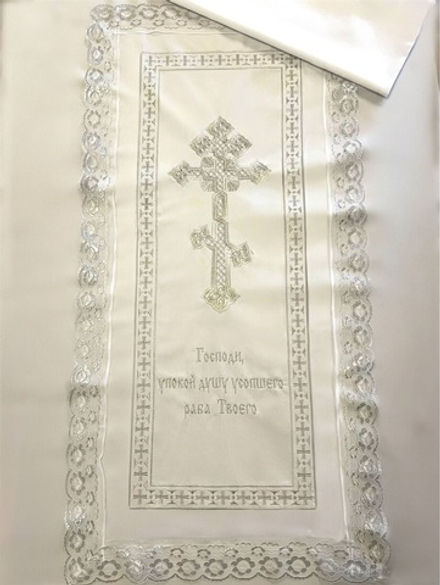 Постель в гроб габардин "Крест плетеный"