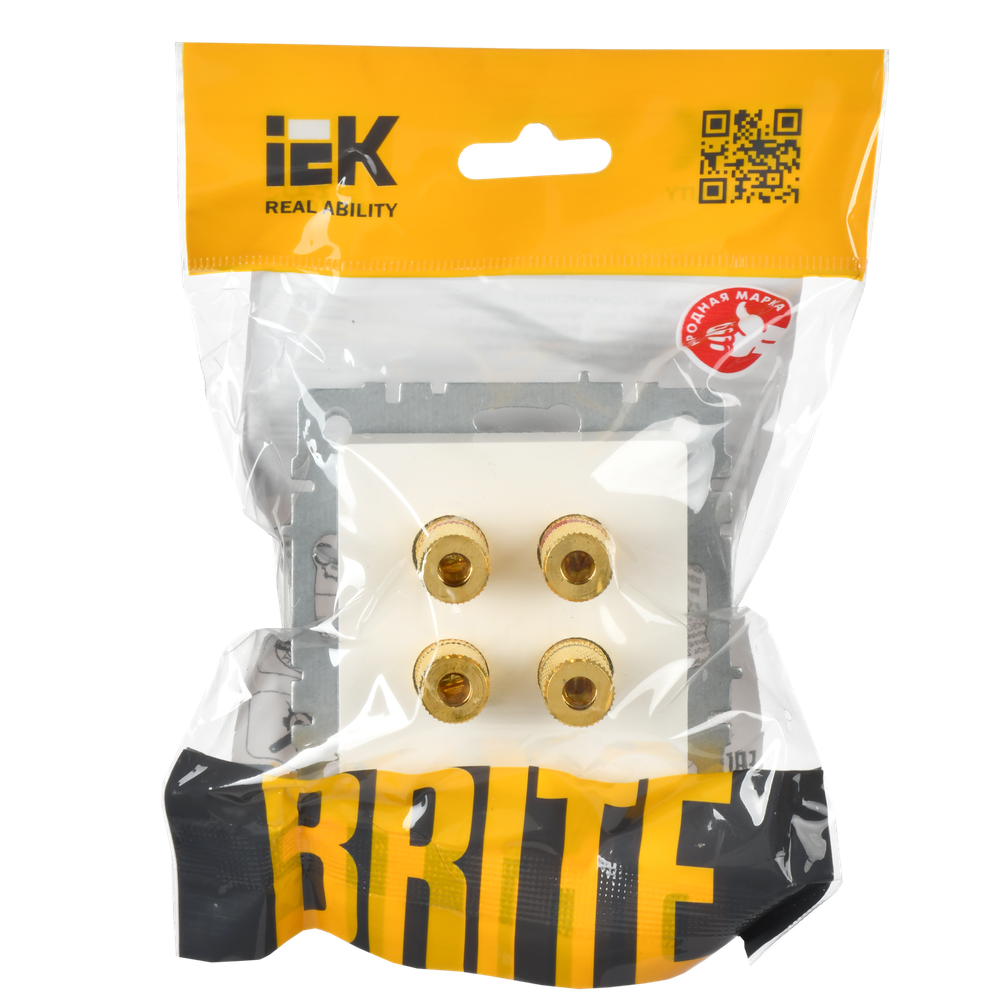 BRITE Аудиорозетка 4-местная РА10-БрБ белый IEK