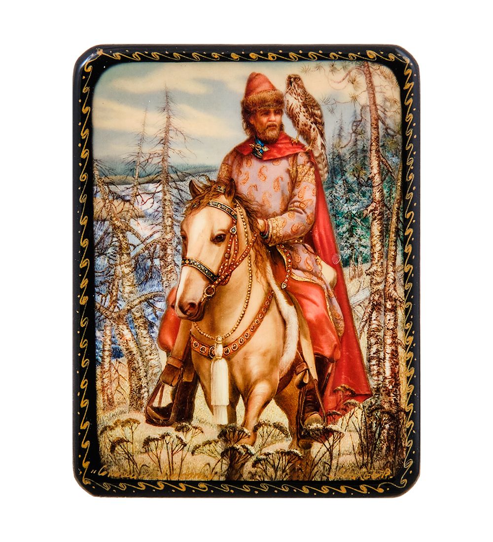 Народные промыслы ШК-19/46 Шкатулка в технике декупаж «Соколиная охота» (10х8х3,5)