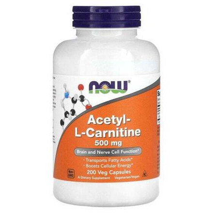Аминокислоты Acetyl-L-Carnitine, 500 mg, 200 Veg Capsules
