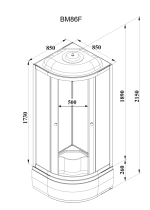 Кабина BM86F душевая PARLY (85x85х215)