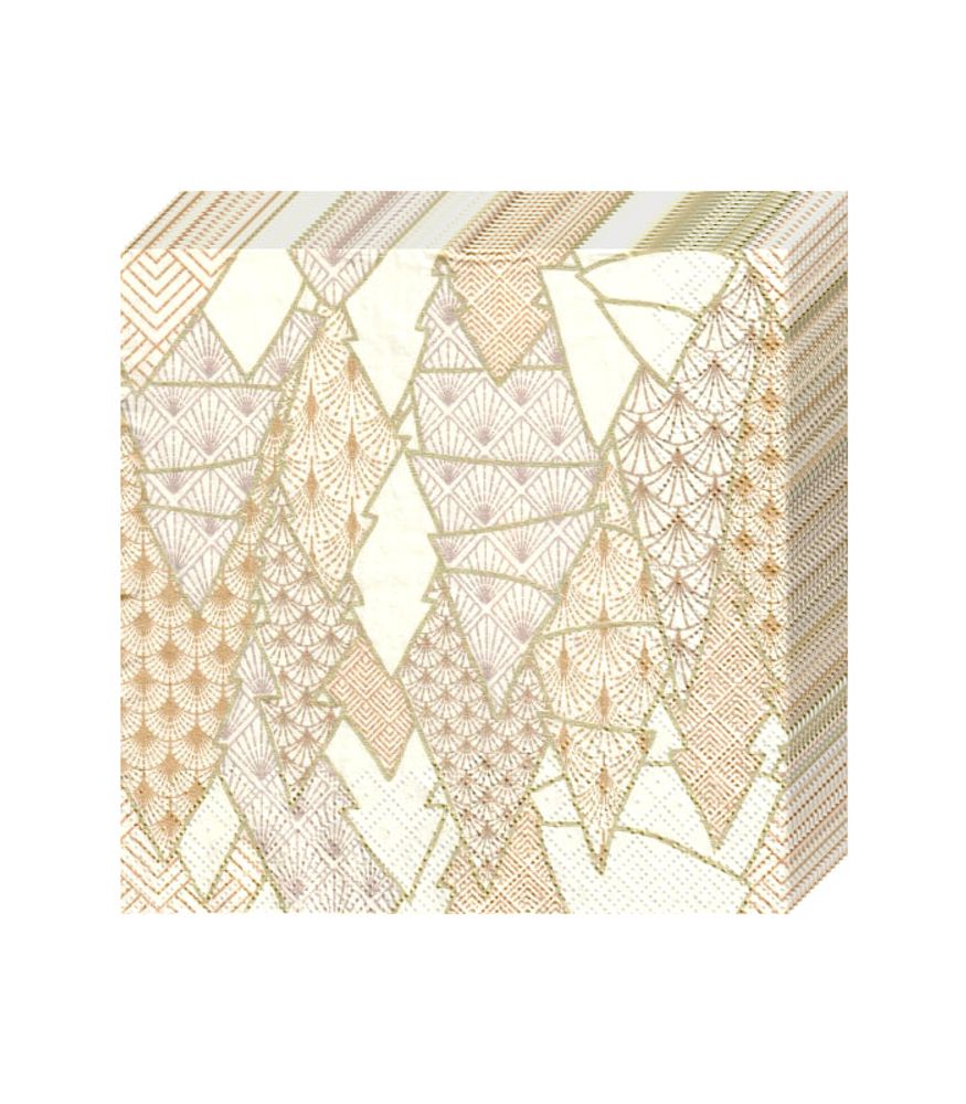 Салфетка бумажная DESNA HOME COLLECTION CLASSIC 33*33 см 20 листов ЗОЛОТЫЕ ЕЛИ НА БЕЛОМ