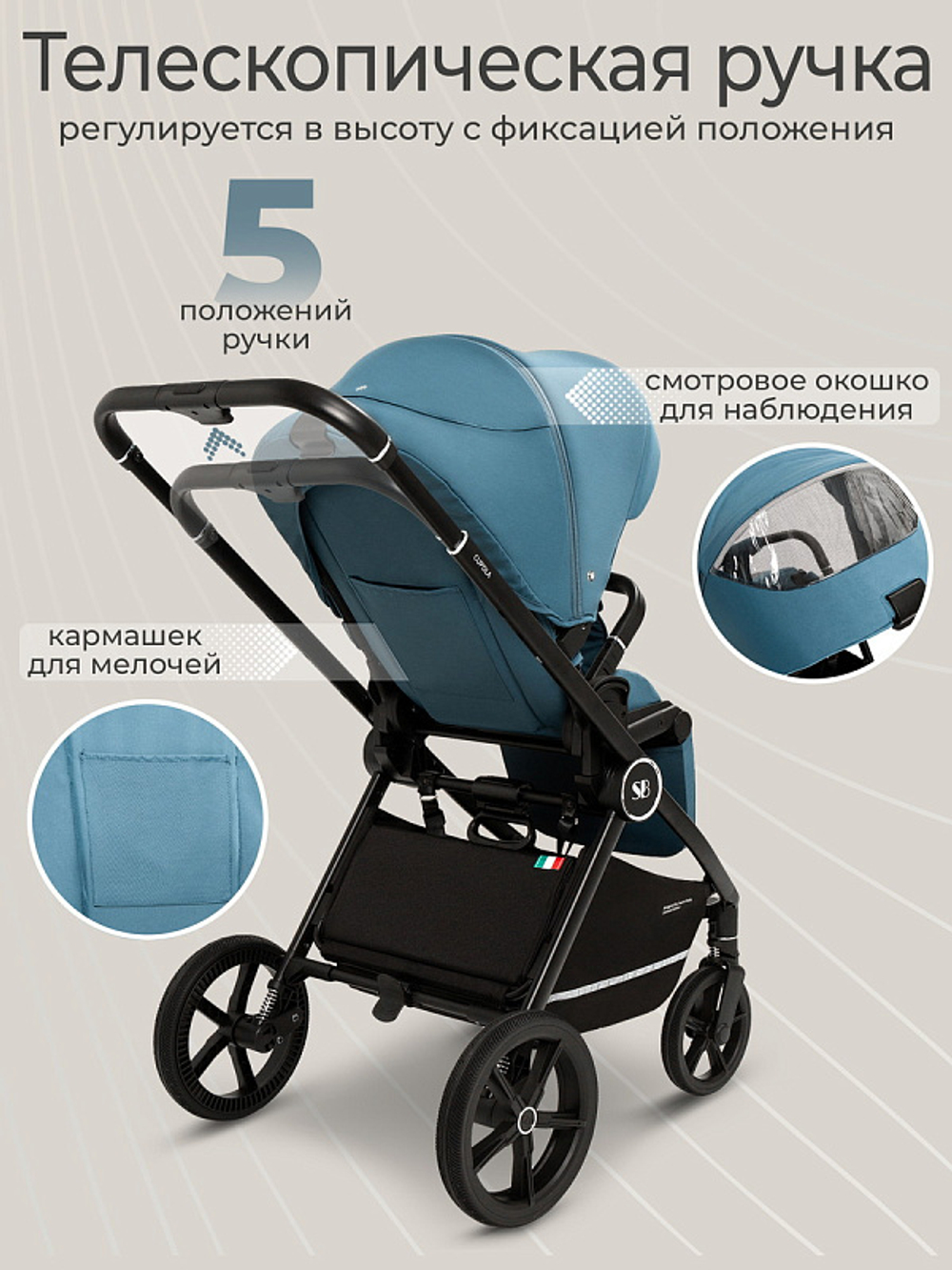 Прогулочная коляска Sweet Baby Cupola New Ocean Green