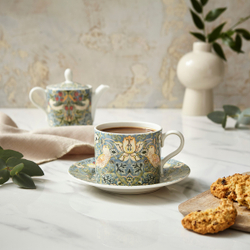 Spode - Чашка и блюдце Morris &amp; Co. 280мл для чая Strawberry Thief / артикул   MCOD8751-XW  / GTIN 749151759534