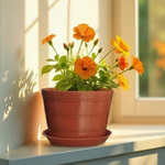 Кашпо "Классик" с поддоном 1,4 л (цвет терракотовый)