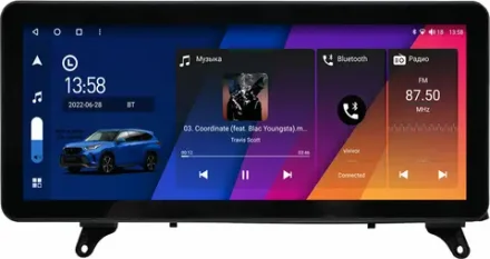 Магнитола для BMW X5 (E70), X6 (E71) 2006-2014 - Canbox H-Line 0161 монитор 12.3" QLED в стиле Audi на Android 10, ТОП-процессор, CarPlay, 4G SIM-слот