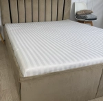 Простыня на резинке 200*90*25 WHITE LINE, сатин
