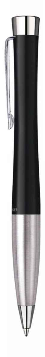 Шариковая ручка Parker Urban (матовый черный лак) Muted Black Chrome Trim, стержень: M, цвет чернил: blue/black, в подарочной упаковке.