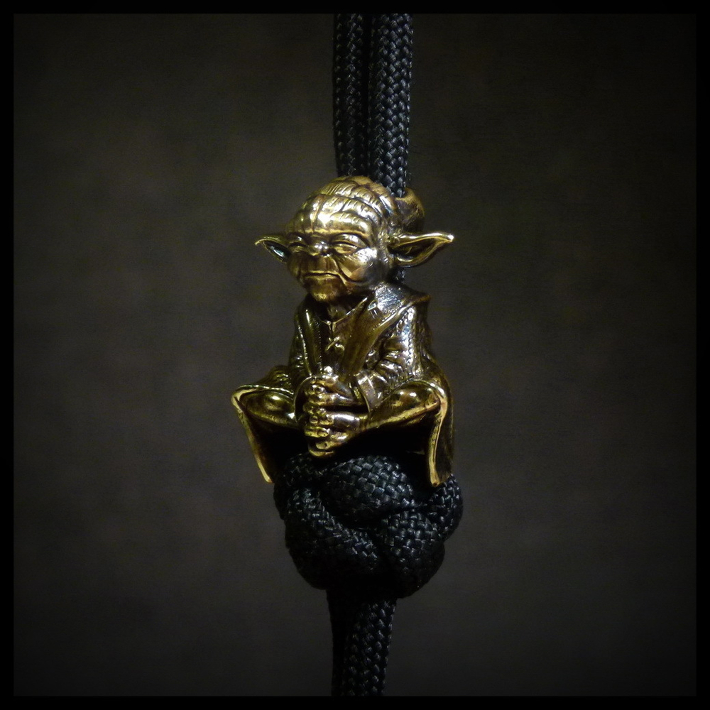 Бусина "Мастер Йода" для темляков или браслетов латунь
