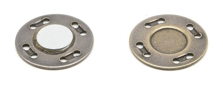 69017 Кнопка магнитная пришивн. 20мм латунь ГР (10013160/310122/3052418, ГРЕЦИЯ)