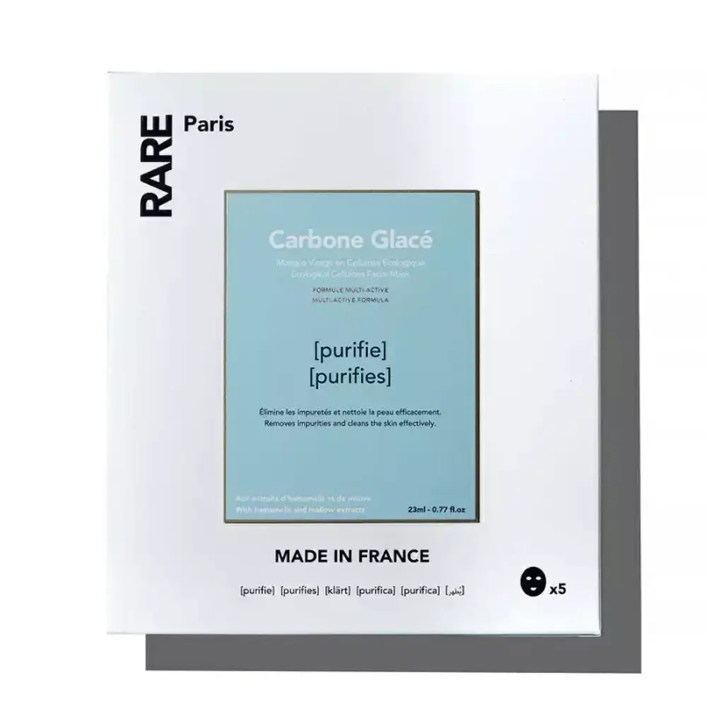 RARE Paris Carbon Glace Набор из 5 очищающих тканевых масок