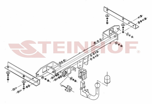 Фаркоп на Opel Astra J хетчбек 5 дверей, кроме версии с Flex-Fix 2009-2015 (паспорт и сертификат в комплекте)(без электрики) Steinhof.O-143