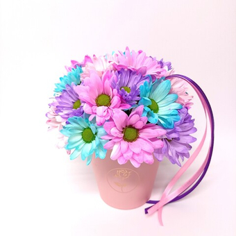 Стаканчик с хризантемой "Радужный"