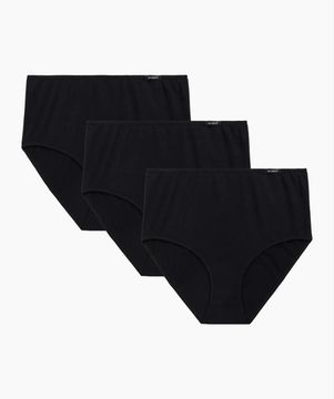 Женские трусы макси  (3шт) Atlantic Basic 3BLP-585, черный