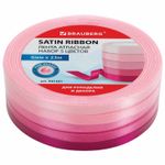 Лента атласная ширина 6 мм, РОЗОВЫЙ СПЕКТР набор 5 цветов по 23 м, BRAUBERG, 591491