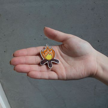 Значок деревянный (брошь)  Campfire. Fire Pin