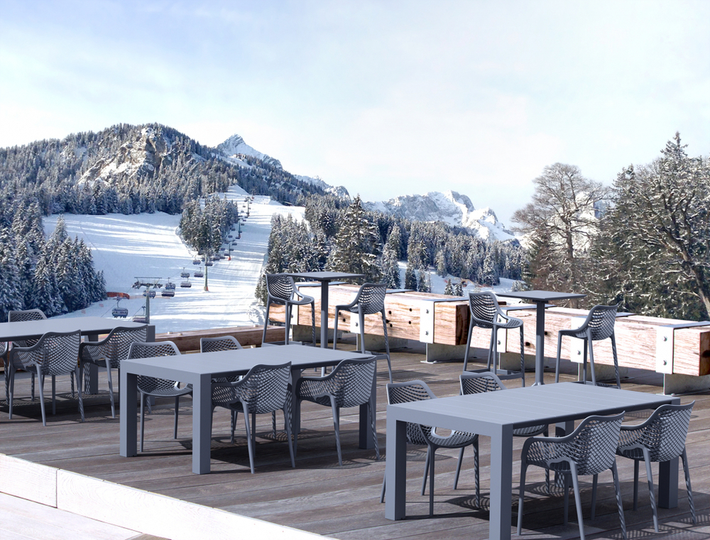 Стол пластиковый раздвижной Siesta Contract Vegas Table Medium, темно-серый